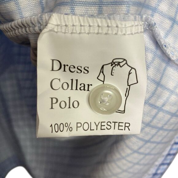 Collars & Co Polo Shirt Mens S Blue White Plaid Preppy Dress Collar Classic NEW - Picture 5 of 7